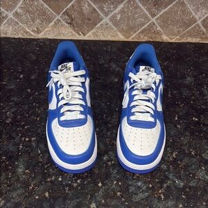 Nike Air Force 1 Royal Blue and White Shoes